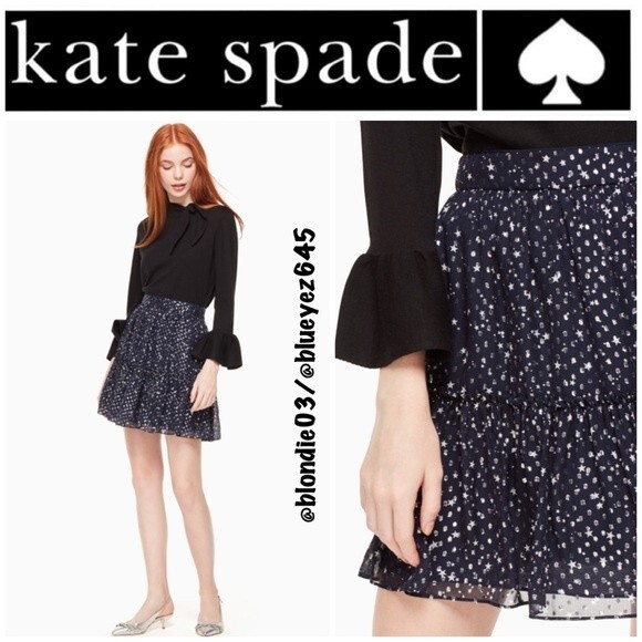 Kate Spade Night Sky Navy Dot Mini Skirt 10 - Picture 1 of 5
